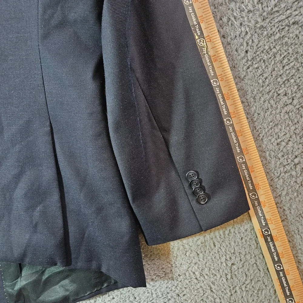 Tommy Hilfiger Suit Blazer Sport Coat Men 48R Wool 2-Button Textured‎ Black - Picture 16 of 16